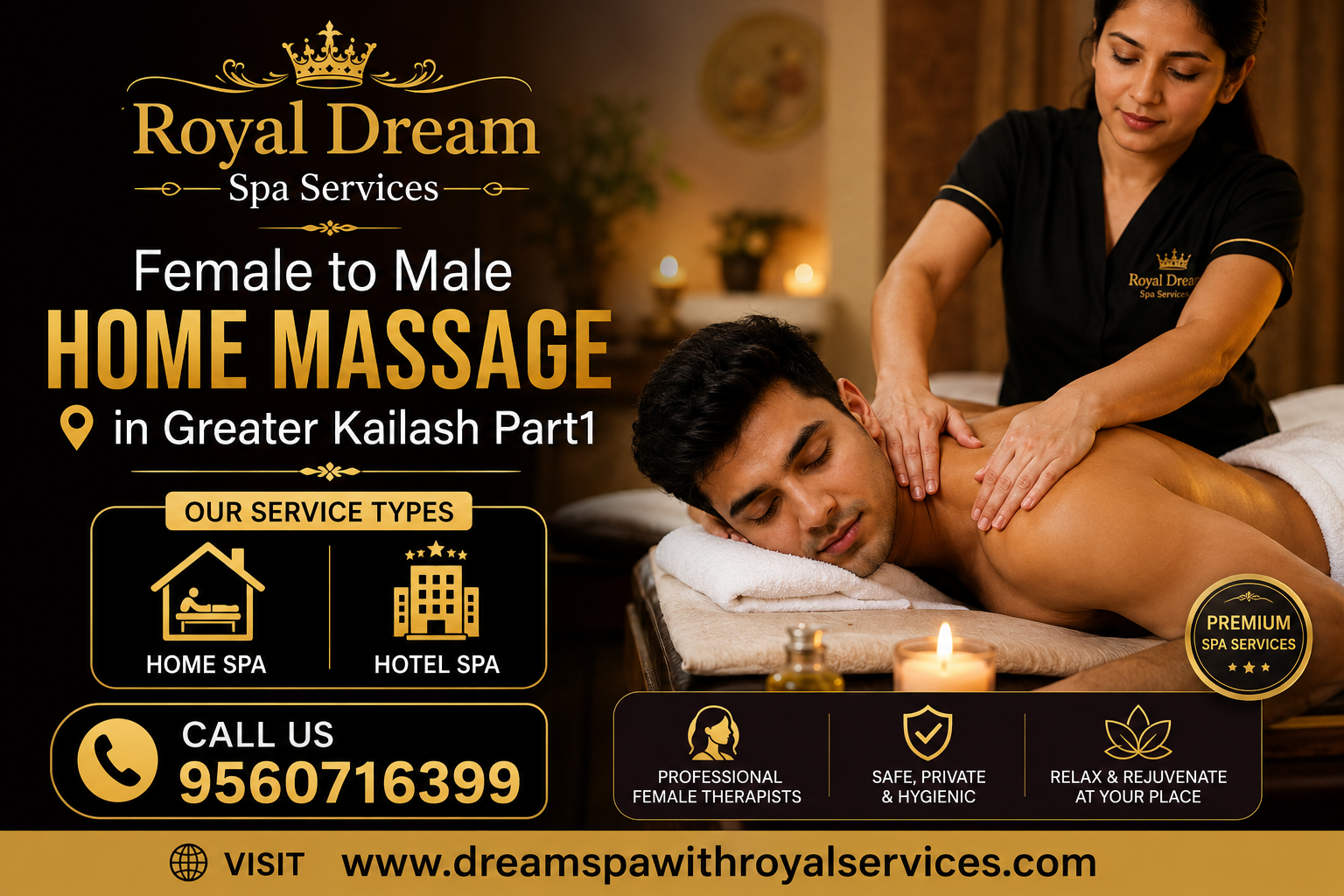 Female to Male Home Massage in Greater Kailash Part1