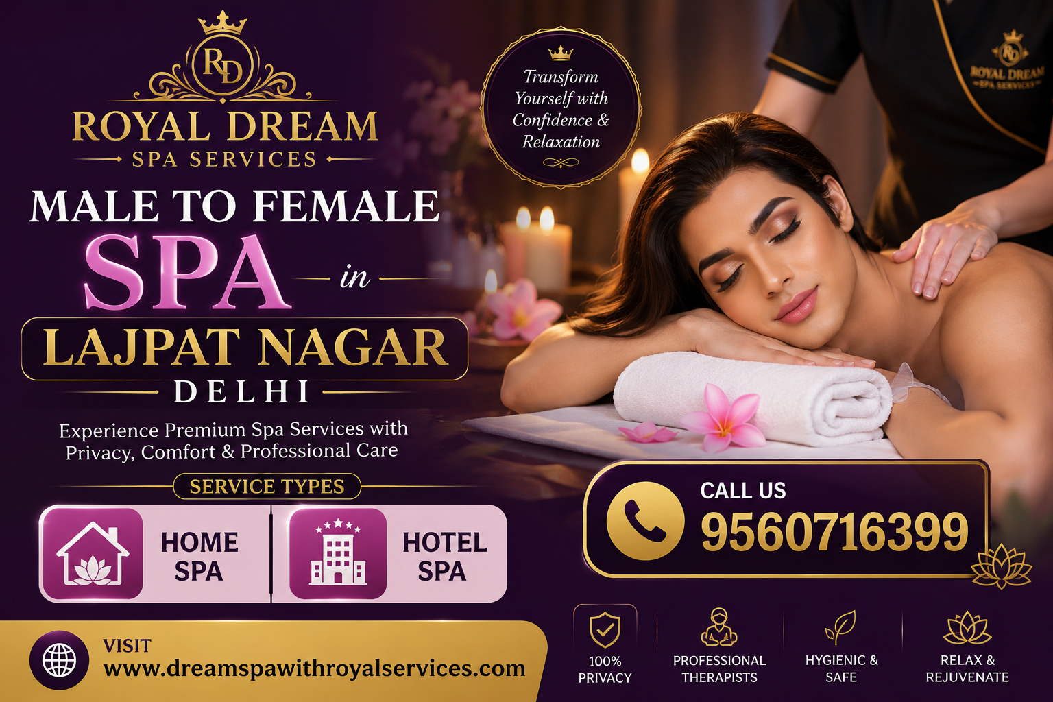 Male to Female Home Massage in Lajpat Nagar